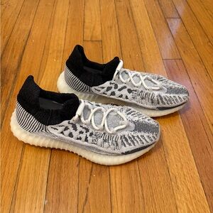 Yeezy 350 Black and White Knit Sneakers